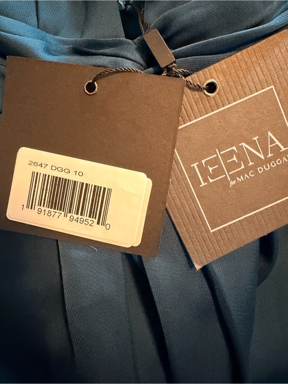 Ieena Mac Duggal Blue Satin Jumpsuit Size 10 - Picture 2 of 10